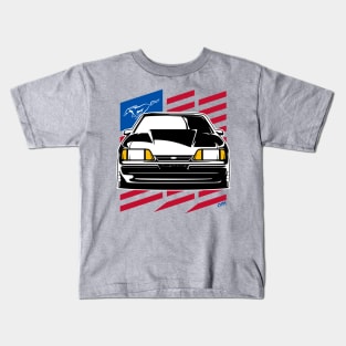 Foxbody Ford Mustang Notch US Flag Kids T-Shirt